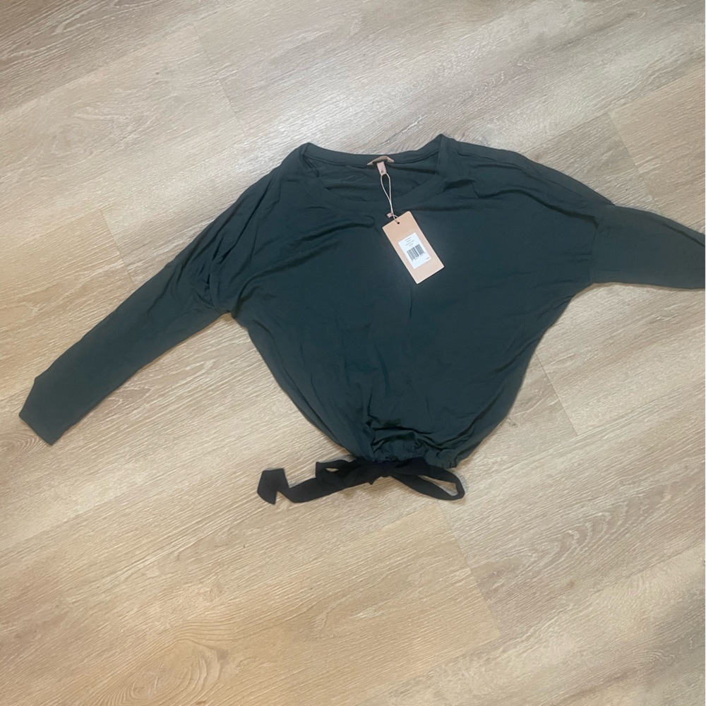 NWT eberjey Gisele Slouchy Pajama Set in Kelp & Black